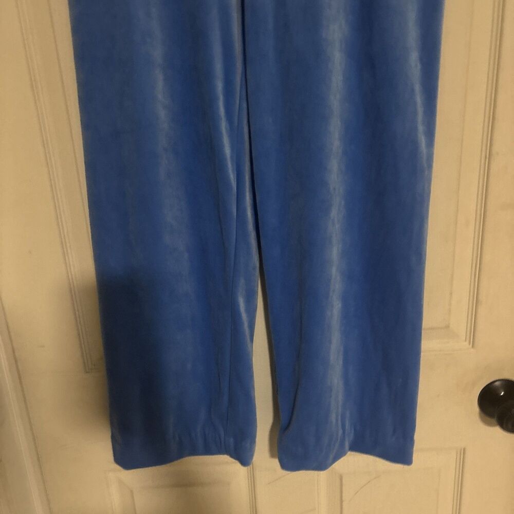 Juicy Couture Blue Velour Yoga Pants Rhinestone Logo Women’s Xlarge Retro Y2K - Picture 2 of 8